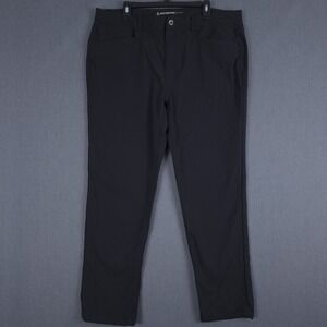 Western Rise AT Slim Pants Mens 40 (Fits 39x30) Black Nylon Blend Stretch Chino